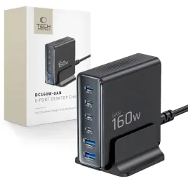 tech-protect-dc160w-gan-6-port-desktop-charger-pd-160w-qc3-0-black