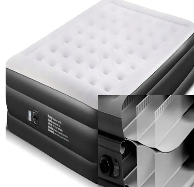MOCNY DUŻY Materac Dwuosobowy STELAŻEM Pompowany WBUDOWANA POMPKA 205x160