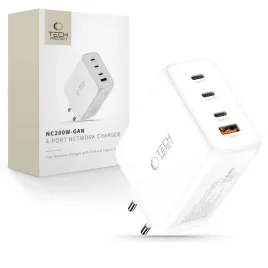 tech-protect-nc200w-gan-4-port-network-charger-pd-200w-qc3-0-white