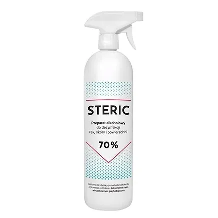 Steric 1000ml biobójczy 70% alkoholu PŁYN DO DEZYNFEKCJI POWIERZCHNI
