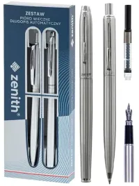 komplet-pismienniczy-pioro-wieczne-dlugopis-zestaw-w-etui-zenith-silver