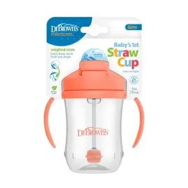 dr-browns-tc91103-kubek-pierwsza-slomka-270ml-koralowy-6m