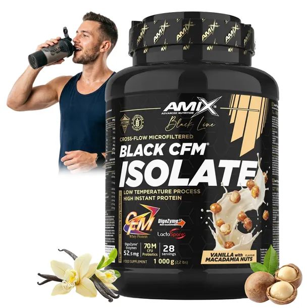 Odżywka białkowa izolat serwatki wanilia orzech makadamia 1kg Isolate Amix