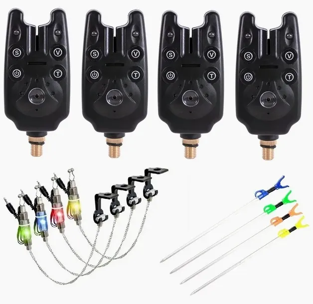 SYGNALIZATOR WODOODPORNY WĘDKARSKI DIODY LED + HANGER ELEKTRYCZNY+ PODPÓRKA
