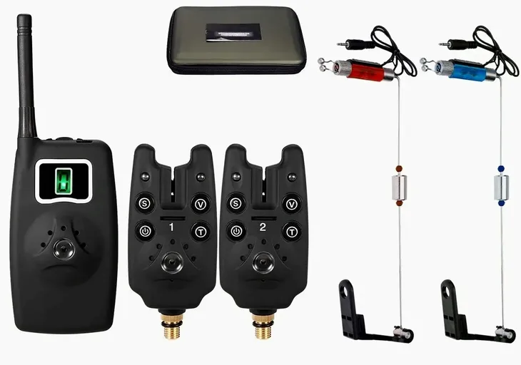 ZESTAW SYGNALIZATOR WODOODPORNY WĘDKARSKI+ SWINGERY+ CENTRALKA+ ETUI 2+2+1