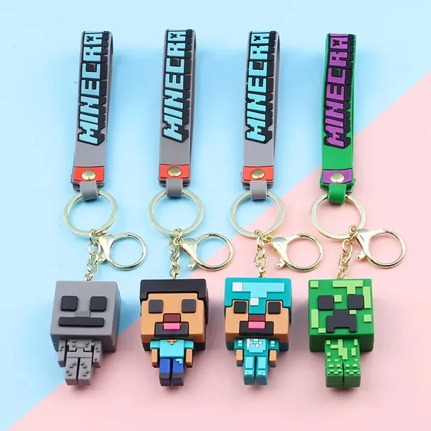 BRELOCZEK BRELOK MINECRAFT FIGURKA LUDZIK GUMOWY SILIKONOWY DO KLUCZY 3D