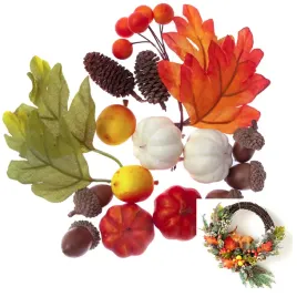 elementy-dekoracyjne-jesien-szyszki-liscie-scrapbooking-dpcraft-19-sztuk