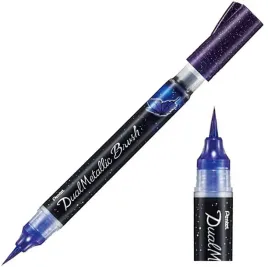 pisak-pedzelkowy-do-kaligrafii-pentel-brush-pen-dual-metallic-fioletowy
