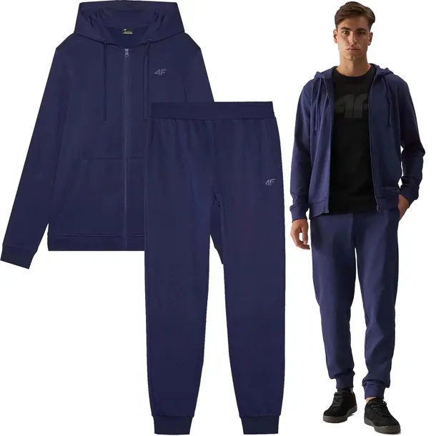 Spodnie Bluza 4F Komplet Dresowy Męski Bawełniany Dres Sportowy Wygodny S