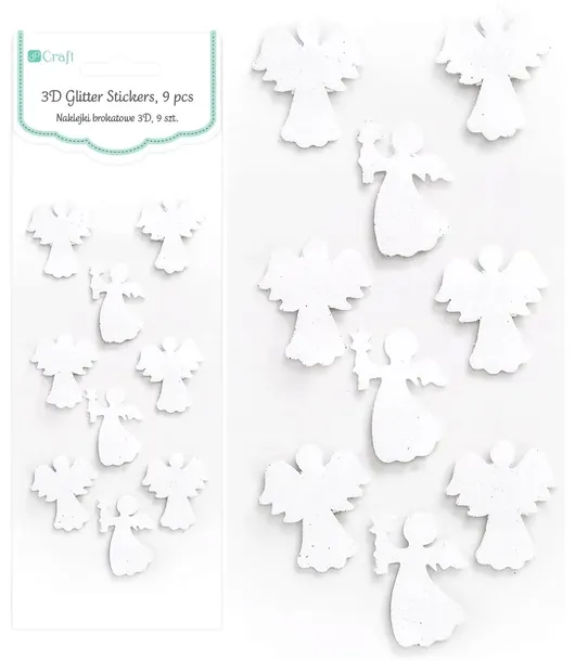 Naklejki świąteczne brokatowe 3D scrapbooking DpCraft