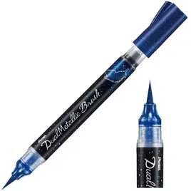 pisak-pedzelkowy-do-kaligrafii-pentel-brush-pen-dual-metallic-niebieski
