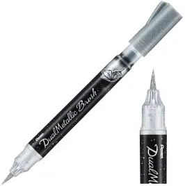 pisak-pedzelkowy-do-kaligrafii-pentel-brush-pen-dual-metallic-srebrny