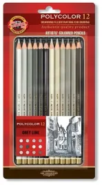 koh-i-noor-kredki-olowkowe-polycolor-12-kol-szare