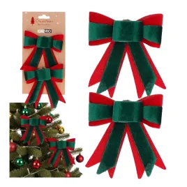 kokardki-na-choinke-stroik-zielone-2-sztuki-zawieszki-swiateczne-12x12-cm