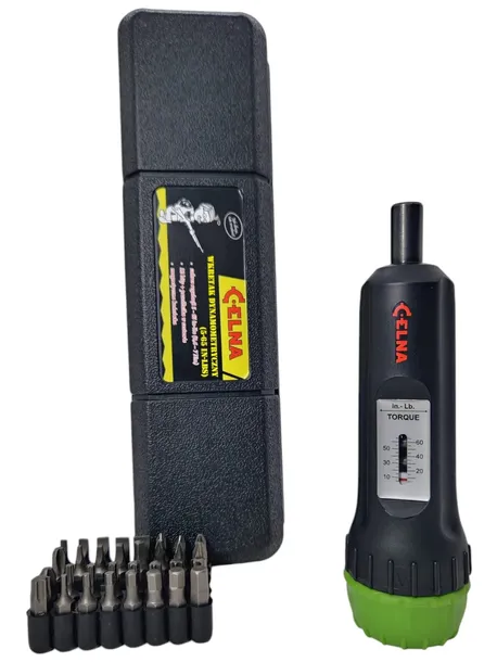 Śrubokręt Wkrętak dynamometryczny 0,6-7Nm (5-65 in-lbs) + 32 bity – CELNA