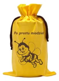 woreczek-ekologiczny-na-1-sloik-900ml-zolty-z-pszczola-po-prostu-miodzio