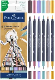 faber-castell-flamastry-markery-dwustronne-do-szkicowania-goldfaber-fashion