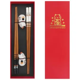 paleczki-do-sushi-drewniane-2-pary-z-podstawkami-kot-23cm-zestaw-prezent