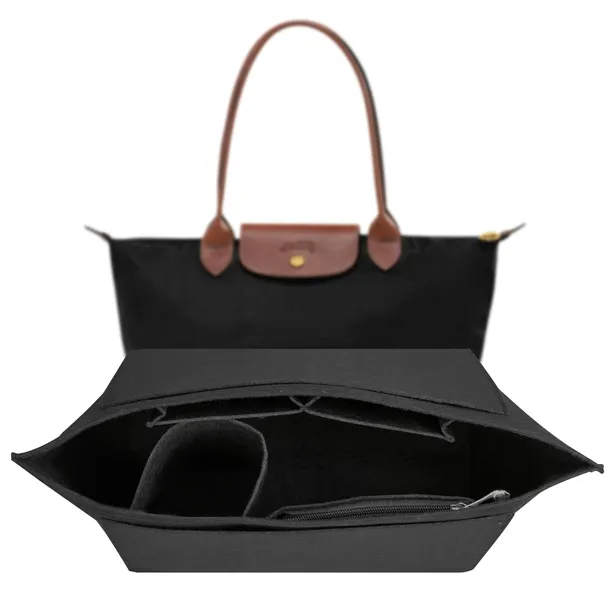 ORGANIZER DO TOREBKI DAMSKIEJ LONGCHAMP LE PLIAGE L CZARNY BAWEŁNA MAT