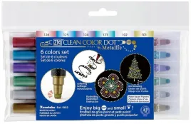 kuretake-pisaki-dwustronne-dot-metallic-6-kol