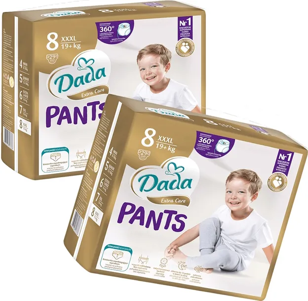 Dada Pants 8 XXXL Pieluchomajtki Extra Care Pampersy 3x29 =87 szt.