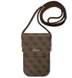 guess-pu-4g-metal-logo-script-phone-bag-brazowe