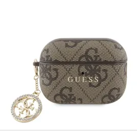 guess-4g-script-pc-pu-charm-case-for-airpods-pro-2-brazowe
