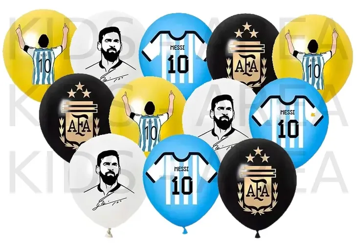 Balon balony lateksowe Piłka Nożna REAL MADRYT MESSI ARGENTINA 12szt RM3