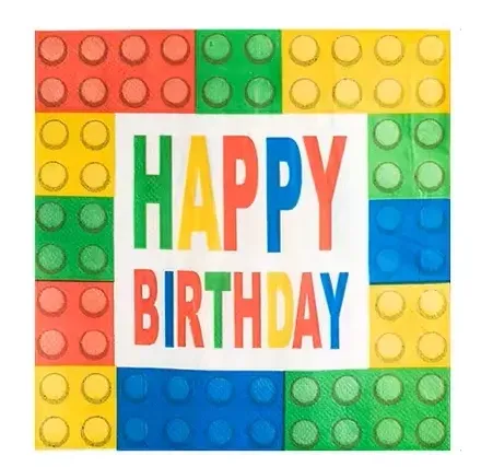 Serwetki Papierowe jednorazowe KLOCKI KLOCEK HAPPY BIRTHDAY 16,5 cm 20szt