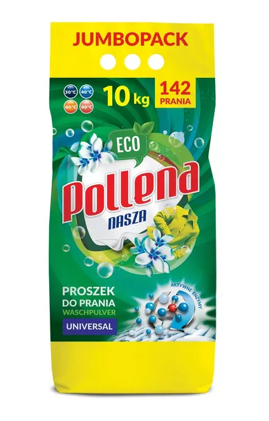 Skuteczny polski proszek do prania uniwersalny Pollena 10 kg 142 prania