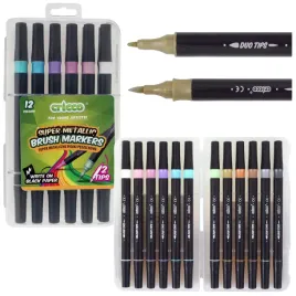 pisaki-pedzelkowe-metaliczne-brush-cricco-flamastry-dwustronne-12-kolorow