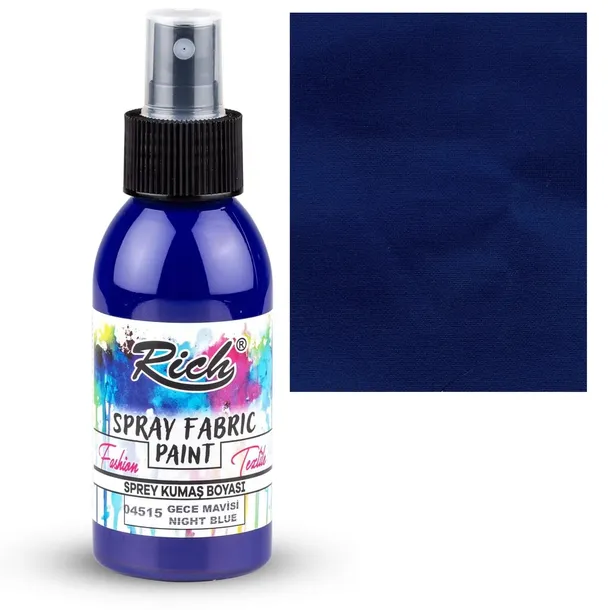 FARBA W SPRAYU DO TKANIN ubrań odzieży tekstyliów Rich 100 ml GRANATOWA