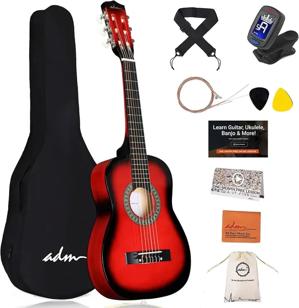 GITARA dla dzieci KLASYCZNA ROZMIAR 1/4 ADM czerwona