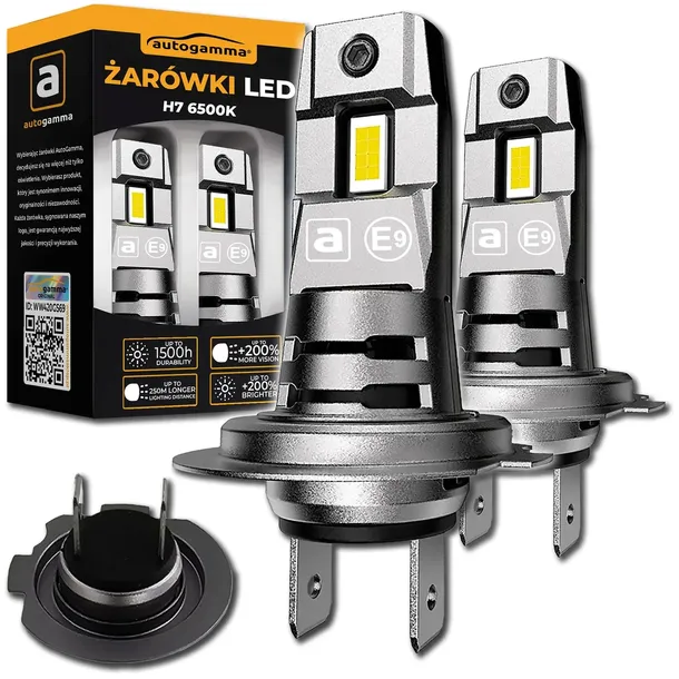 Żarówki LED H7 Homologacja 60W 24000LM 6500K Mocne