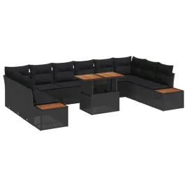 zestaw-do-jadalni-w-ogrodzie-z-poduszka-11-pcs-czarny-brazowy