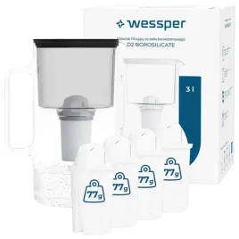 dzbanek-filtrujacy-szklany-wessper-d2-borosilicate-3l-5-filtr