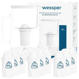 dzbanek-filtrujacy-szklany-wessper-3l-bialy-10x-filtr-aquaclassic