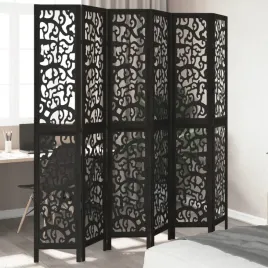 parawan-pokojowy-6-panelowy-czarny-lite-drewno-paulowni