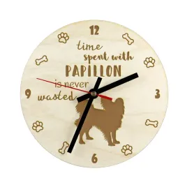 papillon-spaniel-kontynentalny-zegar-z-psem-drewniany-zegar-z-grawerem