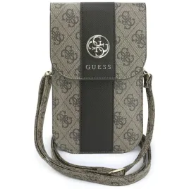 torebka-na-telefon-guess-4g-and-classic-logos-stripe-strap-brazowy