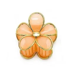spinka-klamra-akrylowa-kwiatek-zlota-lamowka-pomaranczowy-pastelowy-7cm