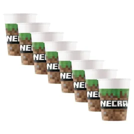 kubeczki-papierowe-ozdobne-na-przyjecie-dla-dziecka-200-ml-minecraft-8-szt