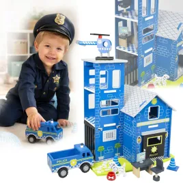 drewniana-stacja-policyjna-komisariat-z-figurkami-helikopterem-biurem