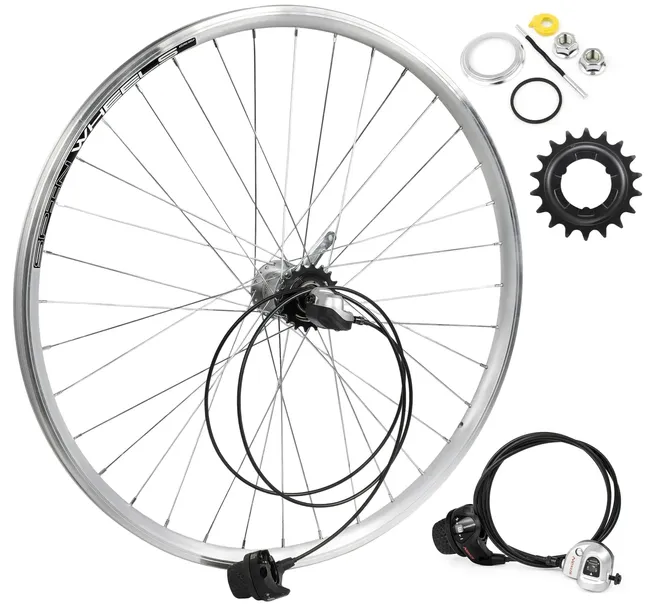 Koło rowerowe kompletne Tylne 24 cali Shimano Nexus 3 biegi z manetką Spin