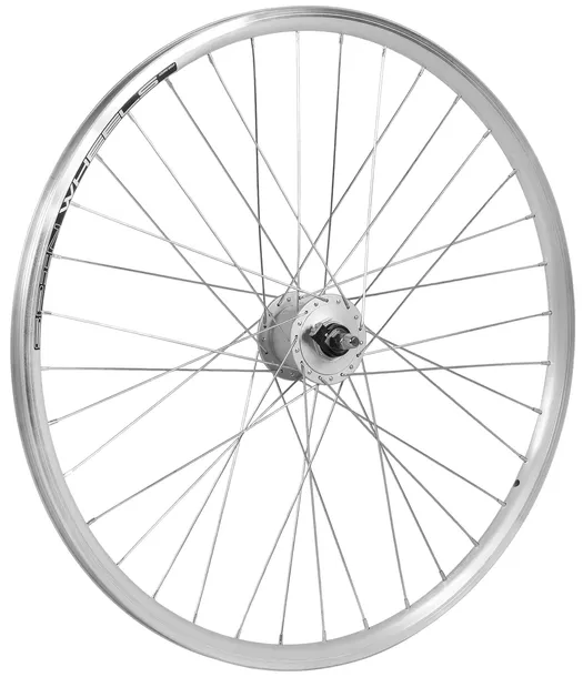 Koło rowerowe przód 28 cali przednie Prądnica Shimano 3W Srebrne Stożkowe