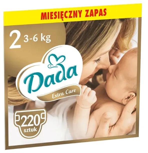 PIELUSZKI DADA 2 EXTRA CARE 3-6 kg 220 szt. ZAPAS