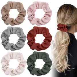 gumki-scrunchie-do-wlosow-zestaw-6-szt-poliester-braz-szary-zielony