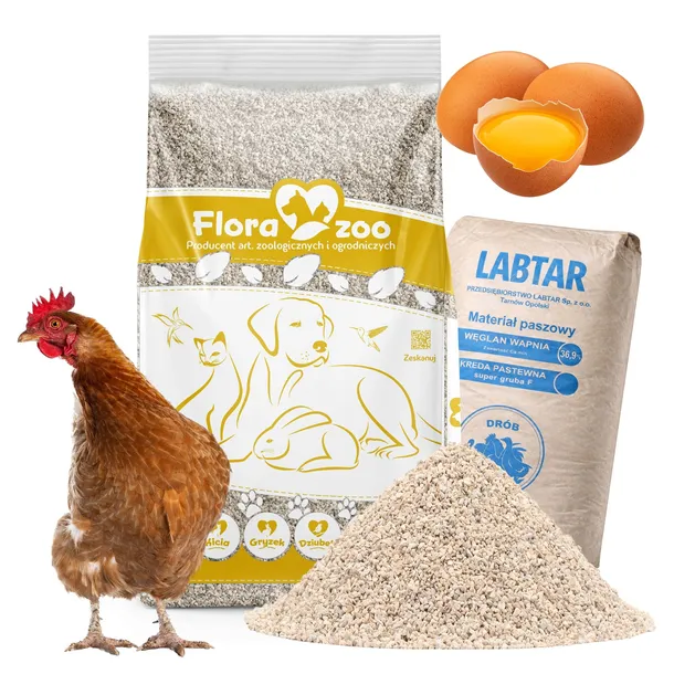 KREDA PASTEWNA GRUBOOZIARNISTA 10KG WAPNO PASZA KARMA DLA KUR DROBIU NIOSEK