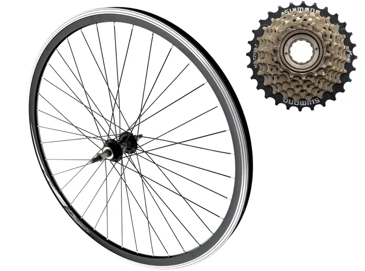 KOŁO ROWEROWE 27,5 CALI TYŁ TYLNE WOLNOBIEG 7 RZĘDOWY CZARNE SHIMANO