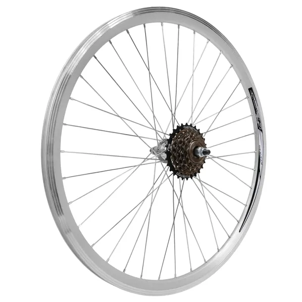 KOŁO ROWEROWE 28 CALI 700C TYŁ TYLNE WOLNOBIEG 6 RZĘDOWY SREBRNE SHIMANO